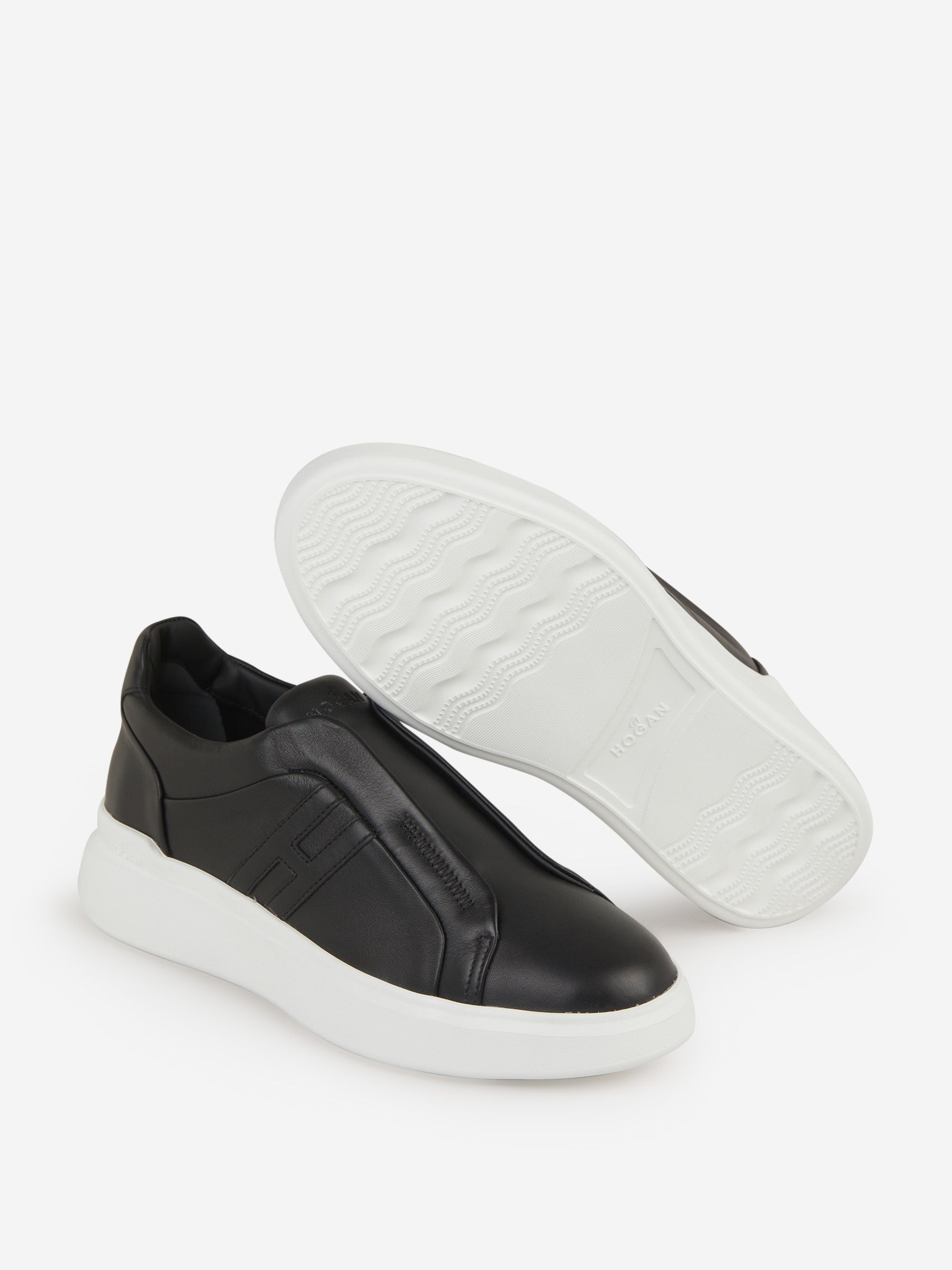 Outlet online Hogan Hombre Sneakers Paneles Piel color Negro sku 616-002438 01 - Foto 4