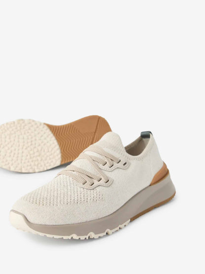 Brunello Cucinelli Hombre Barcelona Sneakers Hiladas Algodón color Marfil sku 616-002955 01 - Foto 4