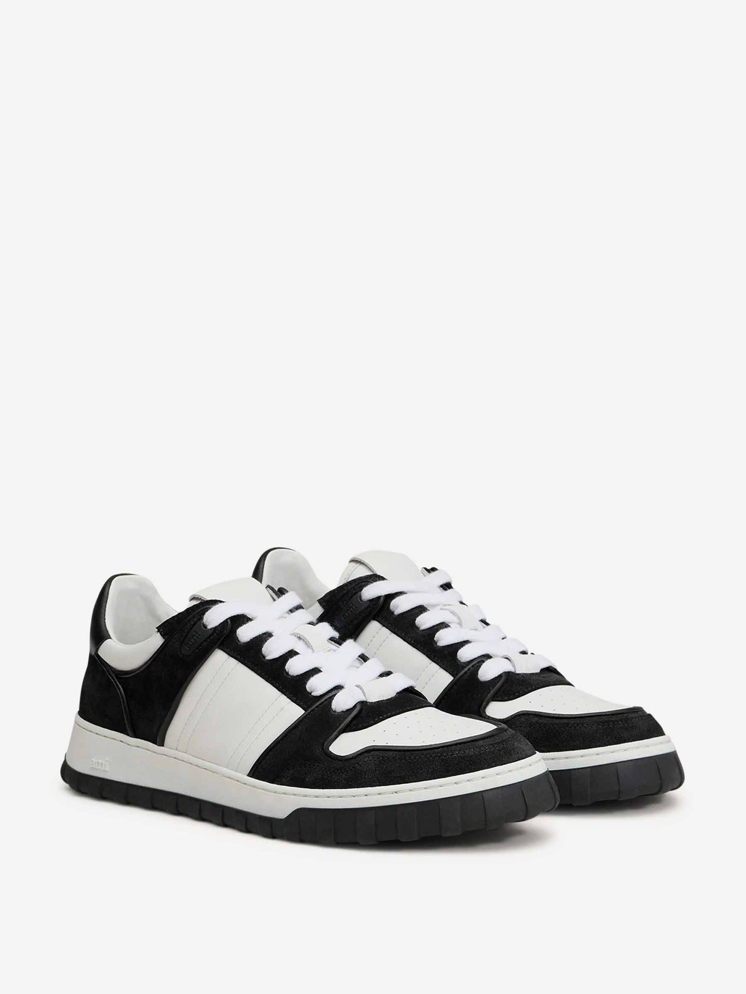 Outlet online Ami Paris Hombre Sneakers Piel Lisa color Blanco Y Negro sku 616-003006 01 - Foto 3