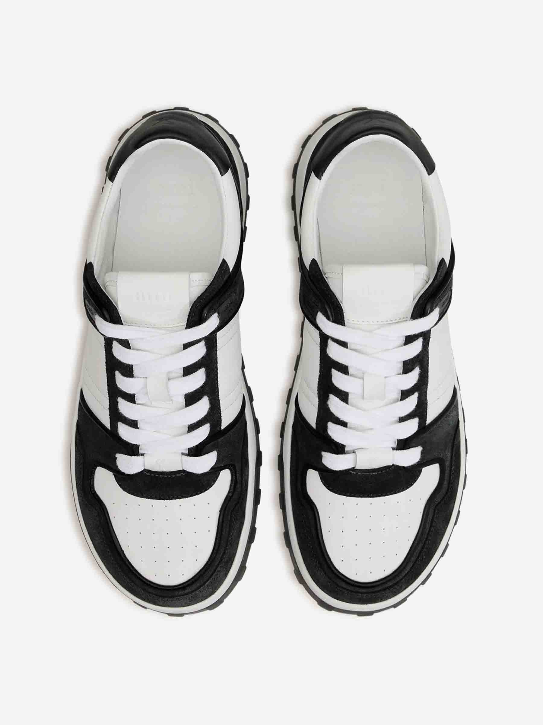 Outlet online Ami Paris Hombre Sneakers Piel Lisa color Blanco Y Negro sku 616-003006 01 - Foto 4