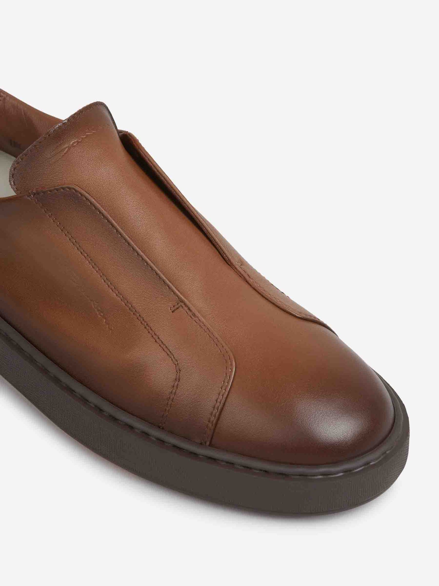 Outlet online Santoni Hombre Sneakers Piel lisa color Marrón sku 616-003163 01 - Foto 5