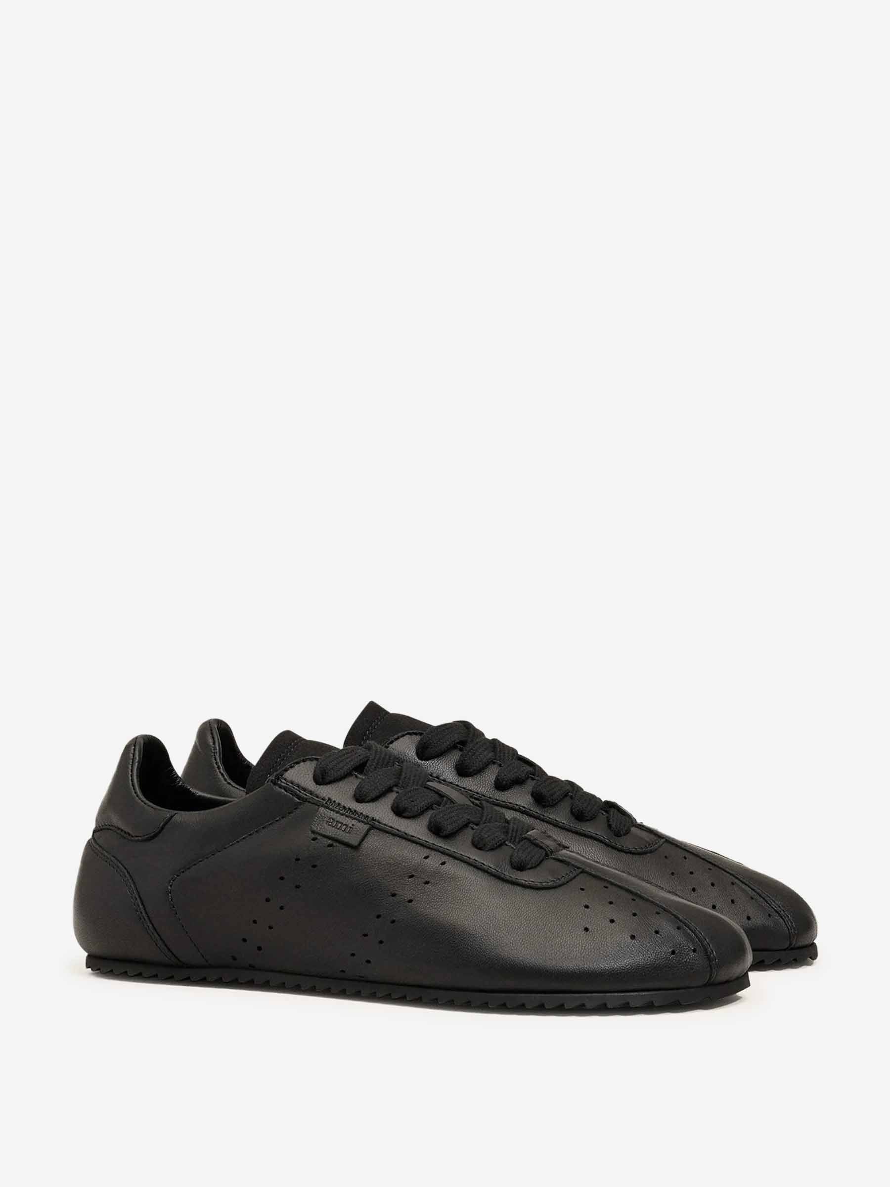 Outlet online Ami Paris Hombre Zapatillas Piel Lisa color Negro sku 616-003250 01 - Foto 3