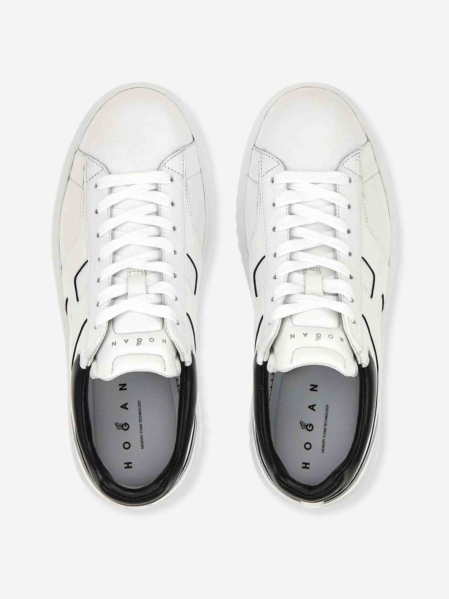 Outlet online Hogan Hombre Zapatillas H-Stripes color Blanco Y Negro sku 616-003522 01 - Foto 4