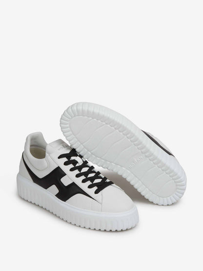 Hogan Hombre Barcelona Zapatillas Deportivas H-Stripes color Blanco Y Negro sku 616-003614 01 - Foto 4