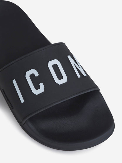 Outlet online Dsquared2 Hombre Sandalias Logo Relieve color Negro sku 617-000080 01 - Foto 3