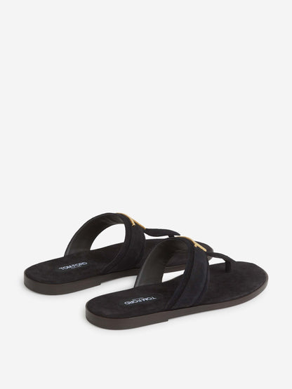 Outlet online Tom Ford Hombre Chanclas Piel Brighton color Negro sku 617-000123 01 - Foto 3