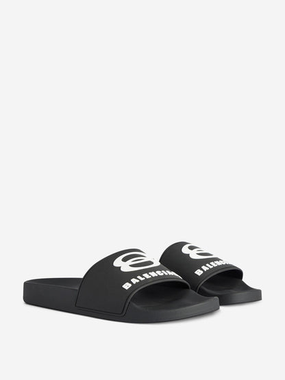 Outlet online Balenciaga Hombre Sandalias Pool Slide color Negro sku 617-000138 01 - Foto 1