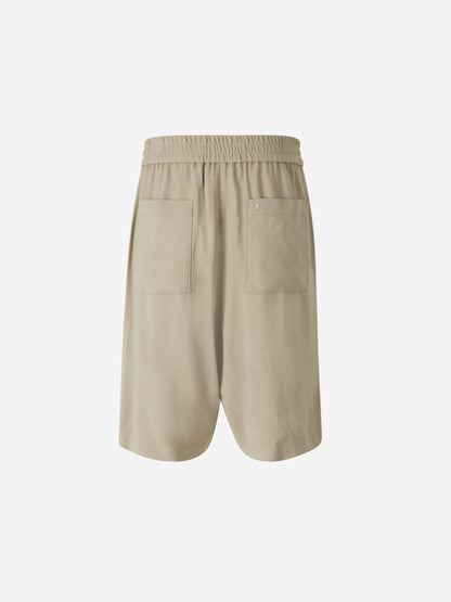 Outlet online Ami Paris Hombre Bermudas Viscosa y Lana color Topo sku 523-000944 02 - Foto 2