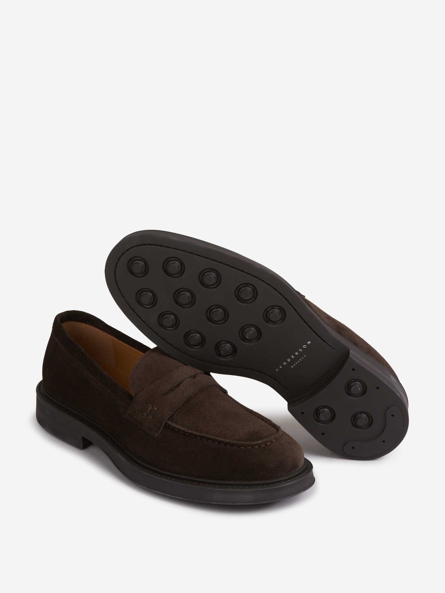 Outlet online Henderson Baracco Hombre Mocasines Piel Ante color Marrón Oscuro sku 618-000012 01 - Foto 4