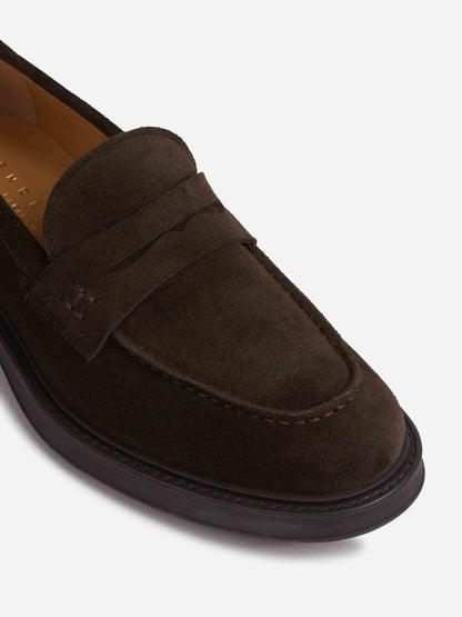 Outlet online Henderson Baracco Hombre Mocasines Piel Ante color Marrón Oscuro sku 618-000012 01 - Foto 5