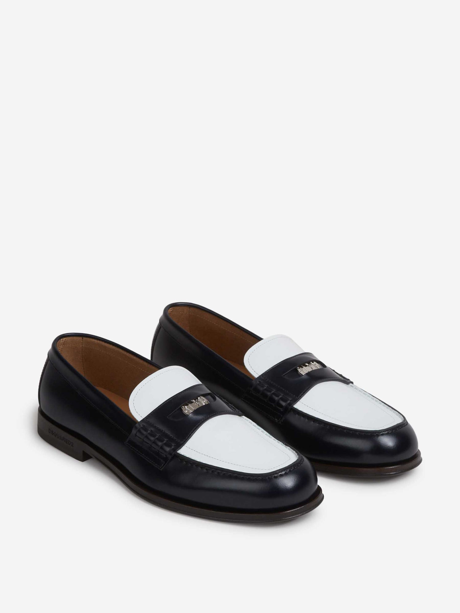 Outlet online Dsquared2 Hombre Mocasines Neoclassic color Blanco Y Negro sku 618-000014 01 - Foto 2