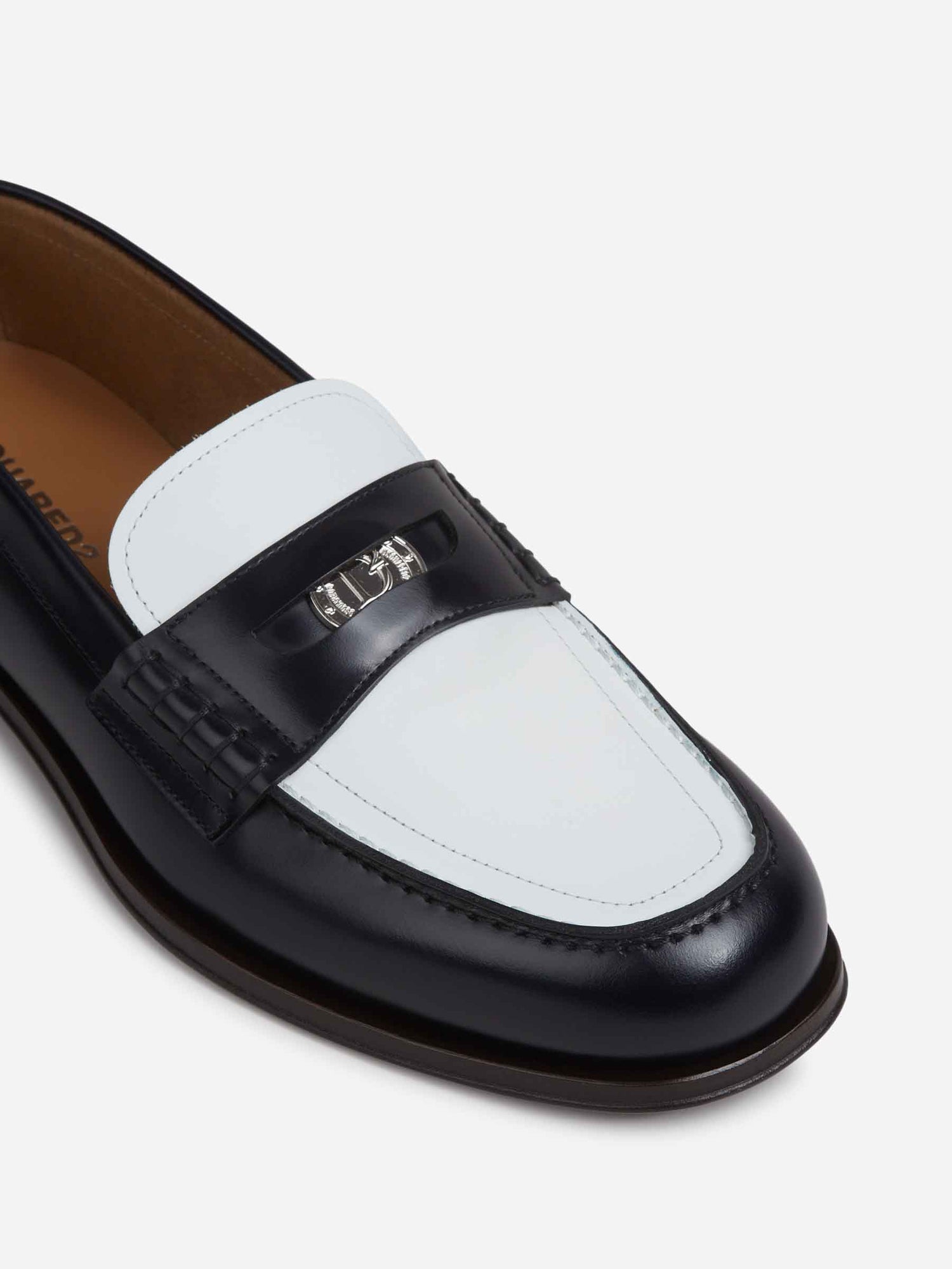 Outlet online Dsquared2 Hombre Mocasines Neoclassic color Blanco Y Negro sku 618-000014 01 - Foto 5