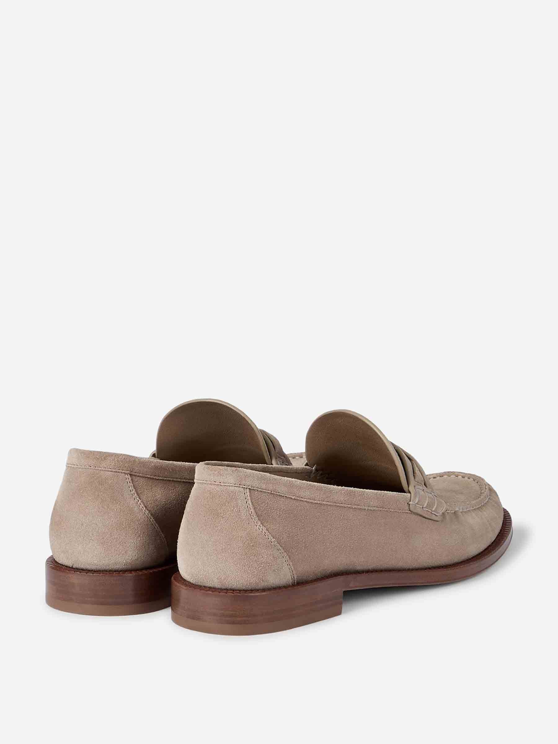 Outlet online Brunello Cucinelli Hombre Mocasines Piel Suede color Taupe sku 618-000046 01 - Foto 3