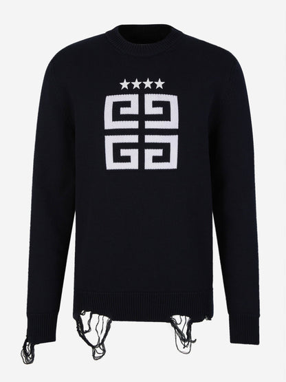 Outlet online Givenchy Hombre Jersey 4G Stars color Azul Noche sku 542-002334 01 - Foto 1