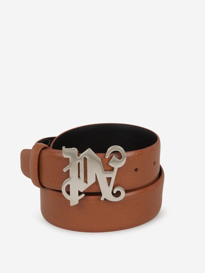 Outlet online Palm Angels Hombre Cinturón Monograma Piel color Marron sku 622-001183 02 - Foto 3