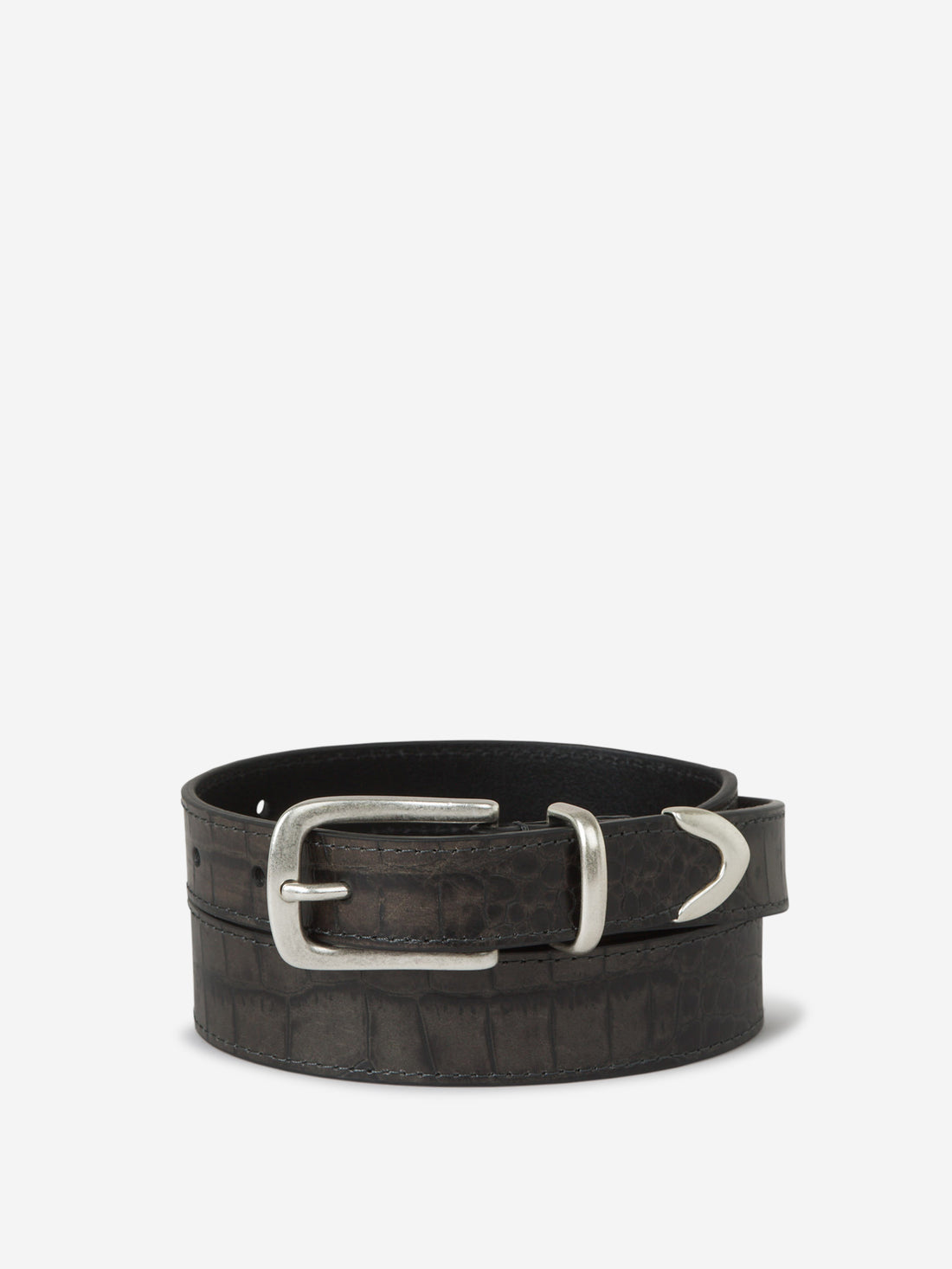 Outlet online Santa Eulalia Hombre Cinturón Piel Croco color Negro sku 622-001249 01 - Foto 1