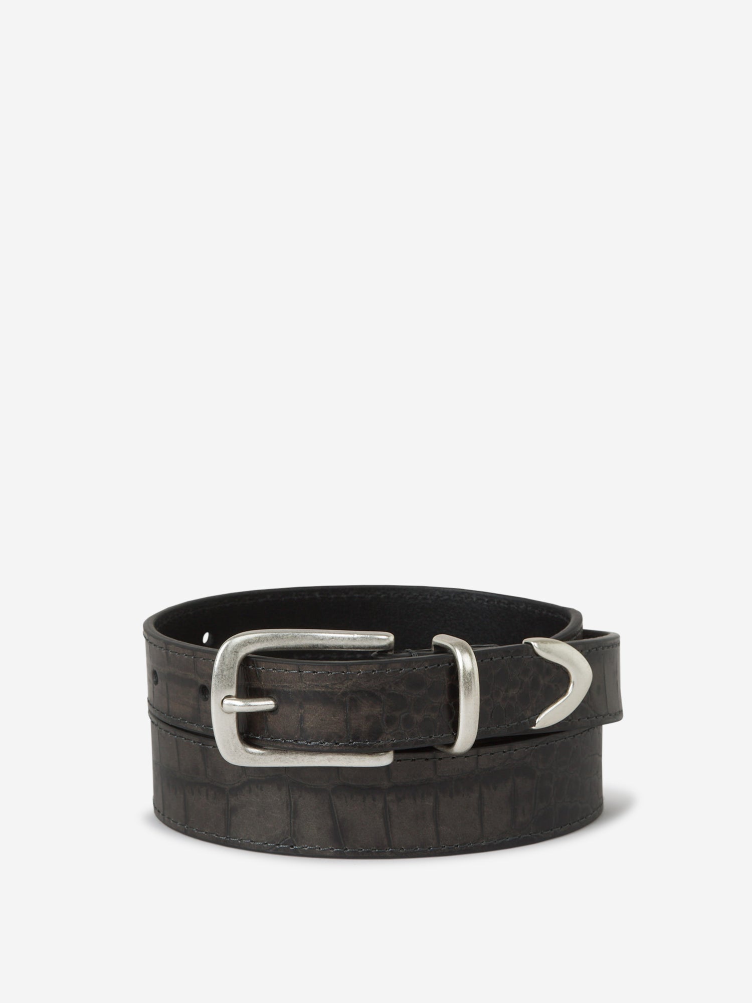 Outlet online Santa Eulalia Hombre Cinturón Piel Croco color Negro sku 622-001249 01 - Foto 1