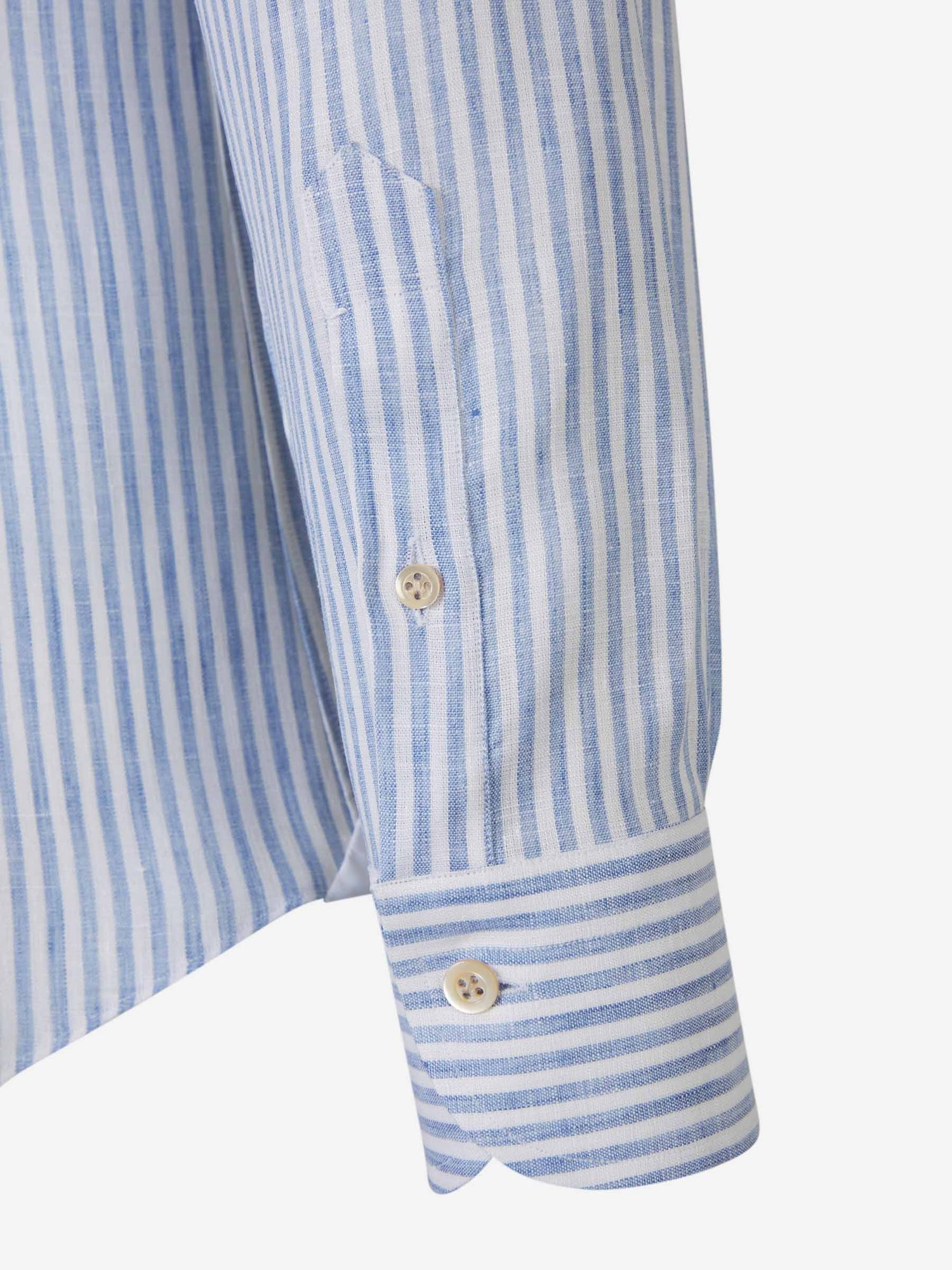 Outlet online Santa Eulalia Hombre Camisa Motivo Rayas Lino color Azul Cielo sku 531-006239 01 - Foto 4