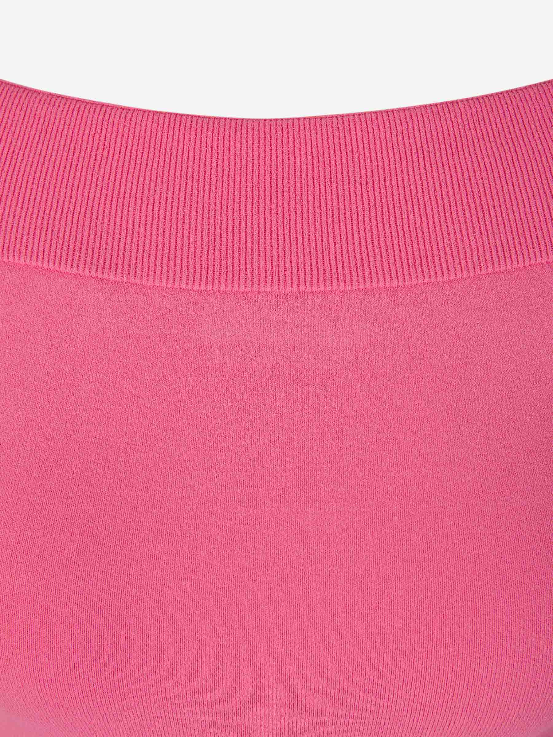 Outlet online McQueen Mujer Top Punto Canalé color Rosa sku 703-002124 01 - Foto 3