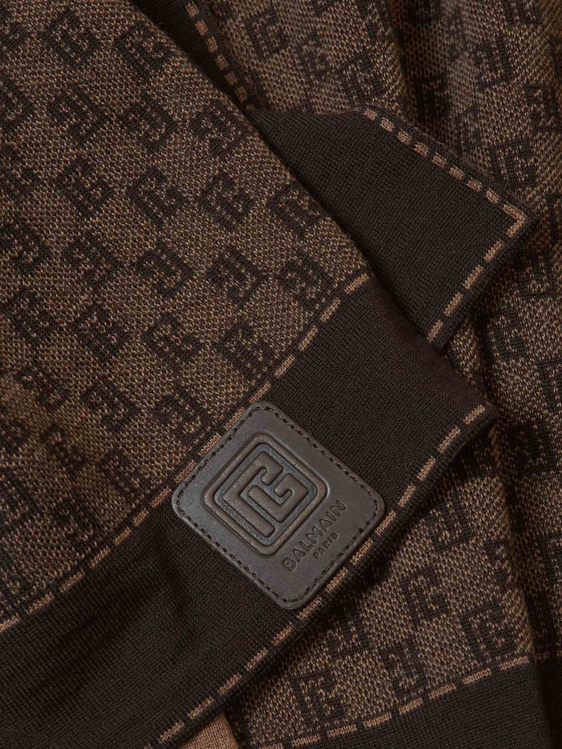Outlet online Balmain Hombre Bufanda Punto Monograma color Marron sku 630-001387 01 - Foto 4