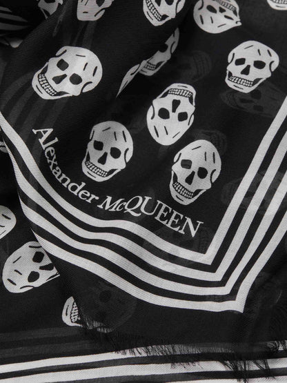 Outlet online Alexander McQueen Hombre Fular Biker Skull color Negro sku 630-001391 01 - Foto 3