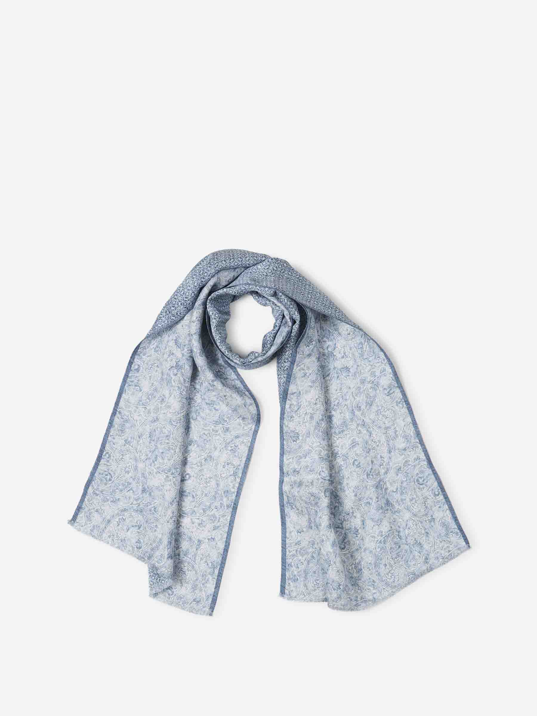 Outlet online Santa Eulalia Hombre Bufanda Paisley Lino color Azul sku 630-001464 01 - Foto 1