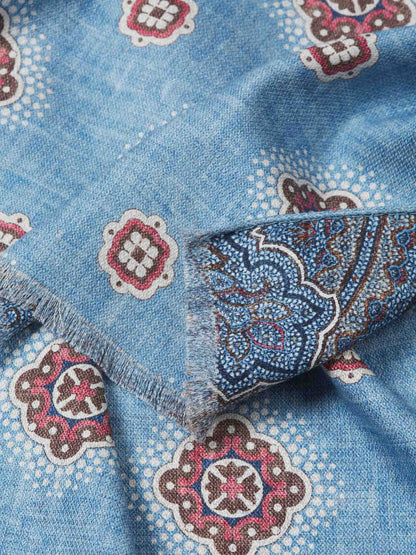 Outlet online Santa Eulalia Hombre Bufanda Seda Estampado color Azul sku 630-001465 01 - Foto 4