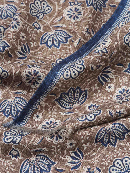 Outlet online Santa Eulalia Hombre Bufanda Floral Seda color Marrón sku 630-001468 01 - Foto 4