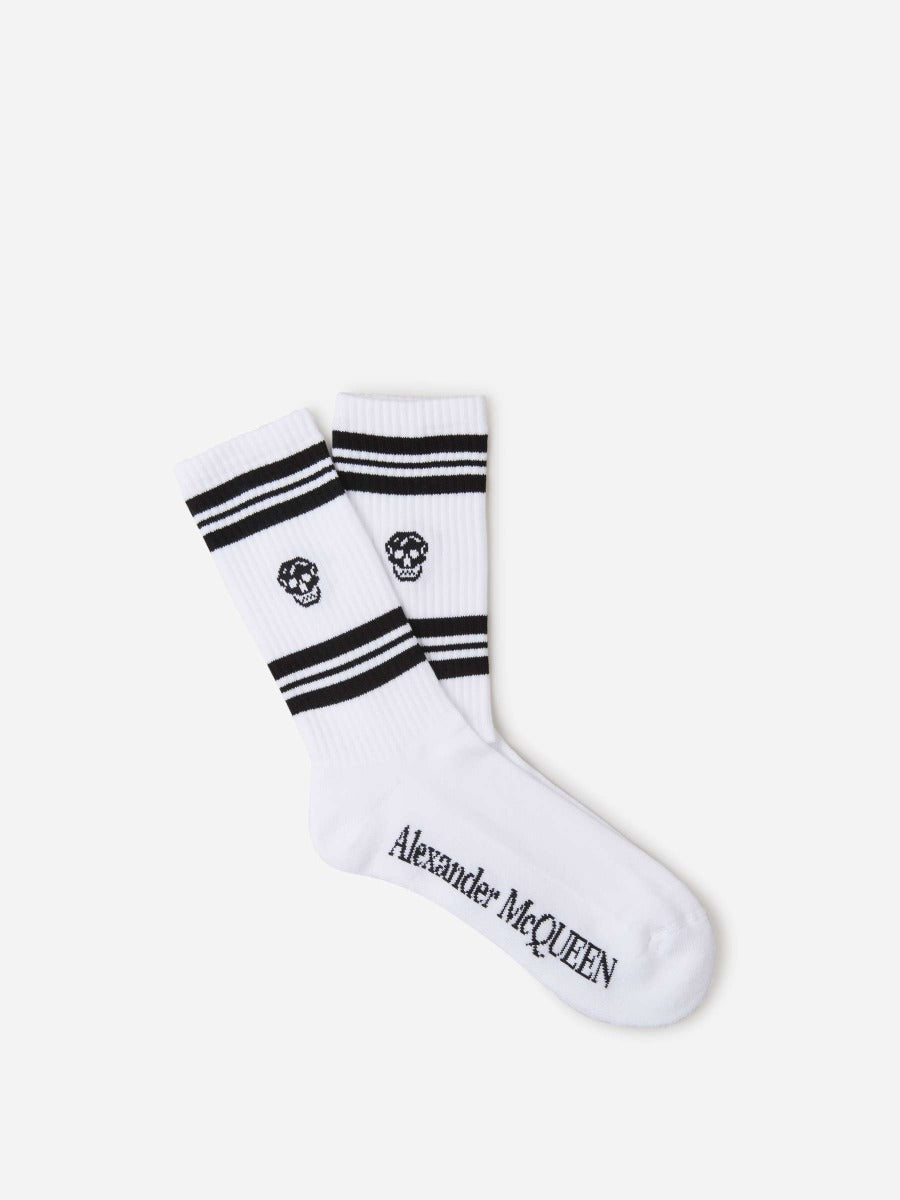 Outlet online McQueen Hombre Calcetines Calavera y Rayas color Negro sku 642-000385 02 - Foto 7