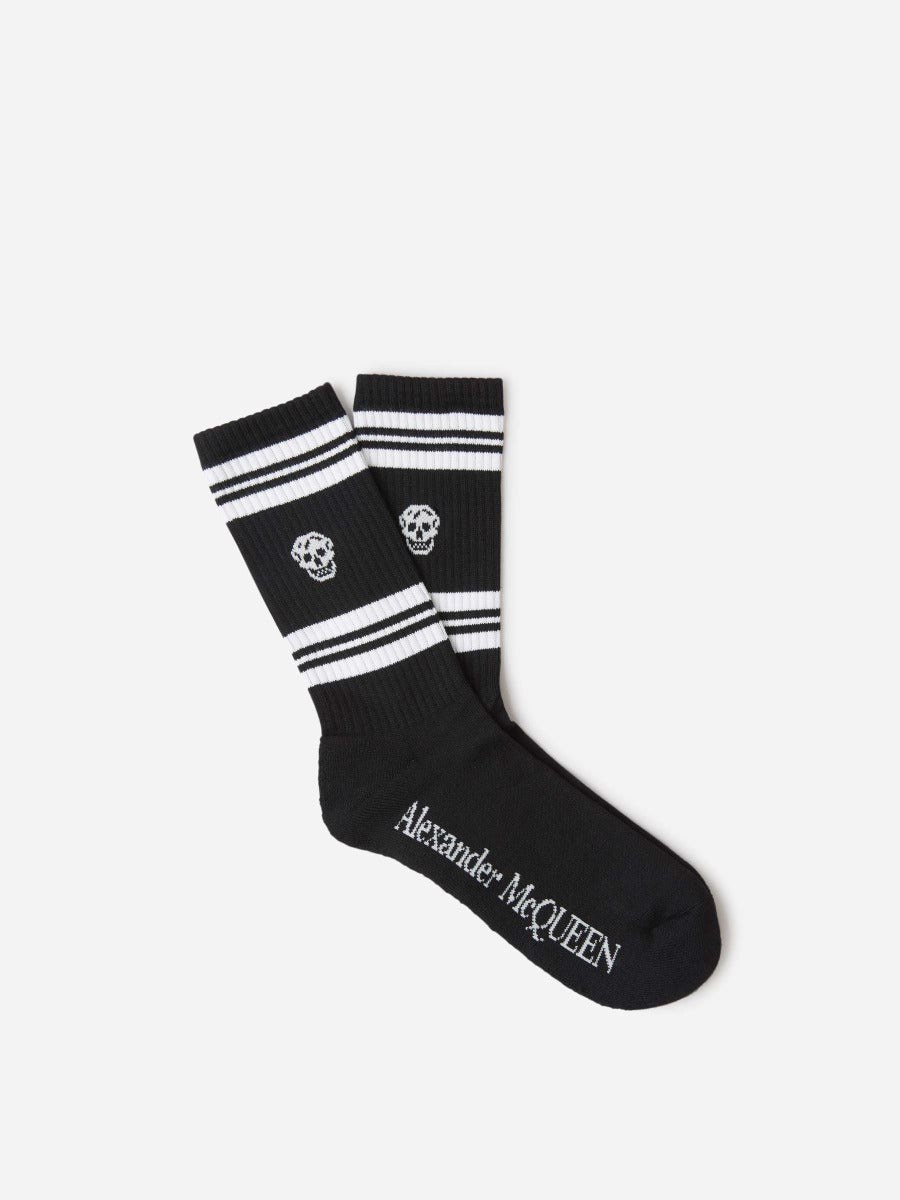Outlet online McQueen Hombre Calcetines Calavera y Rayas color Negro sku 642-000385 02 - Foto 5