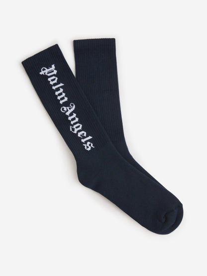 Outlet online Palm Angels Hombre Calcetines Logo Canalé color Azul Marino sku 642-000446 02 - Foto 3