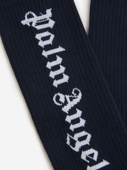 Outlet online Palm Angels Hombre Calcetines Logo Canalé color Azul Marino sku 642-000446 02 - Foto 4