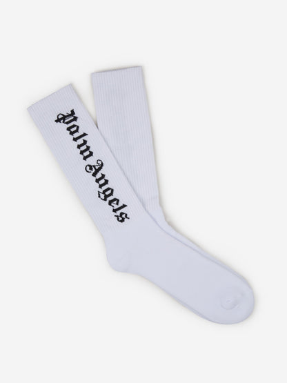 Outlet online Palm Angels Hombre Calcetines Logo Canalé color Blanco sku 642-000448 01 - Foto 1