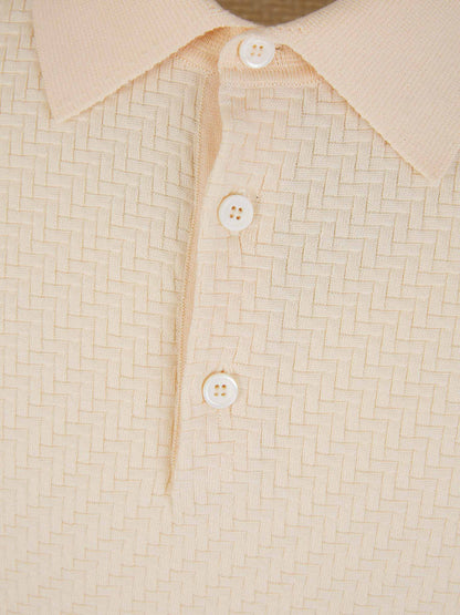 Outlet online Brioni Hombre Polo Punto Texturizado color Naranja Claro sku 552-001447 02 - Foto 3