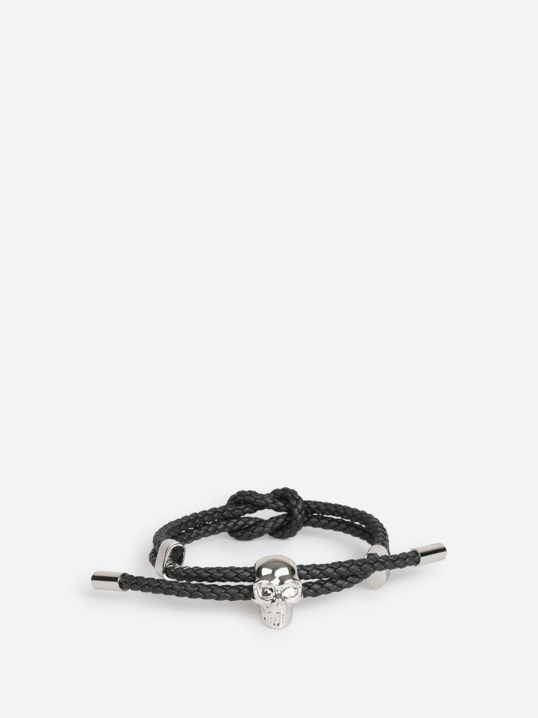 Outlet online McQueen Hombre Pulsera Trenzada Skull color Negro sku 682-000969 01 - Foto 1