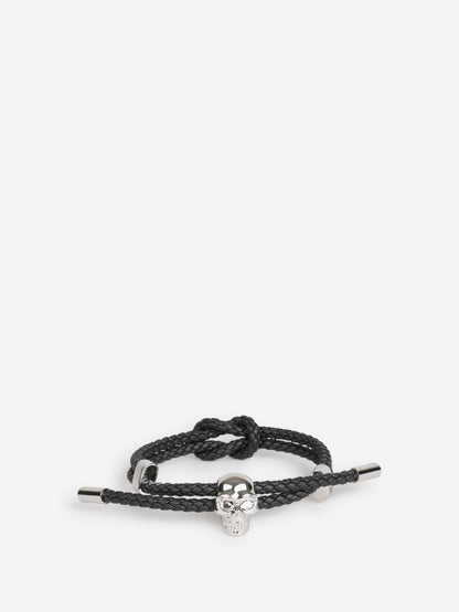 Outlet online McQueen Hombre Pulsera Trenzada Skull color Negro sku 682-000969 01 - Foto 1