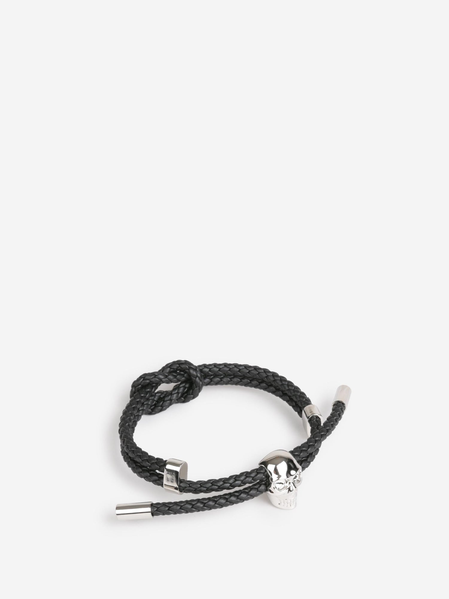 Outlet online McQueen Hombre Pulsera Trenzada Skull color Negro sku 682-000969 01 - Foto 2