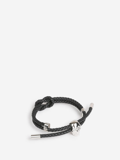 Outlet online McQueen Hombre Pulsera Trenzada Skull color Negro sku 682-000969 01 - Foto 2