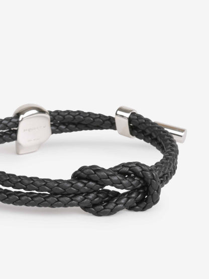 Outlet online McQueen Hombre Pulsera Trenzada Skull color Negro sku 682-000969 01 - Foto 3