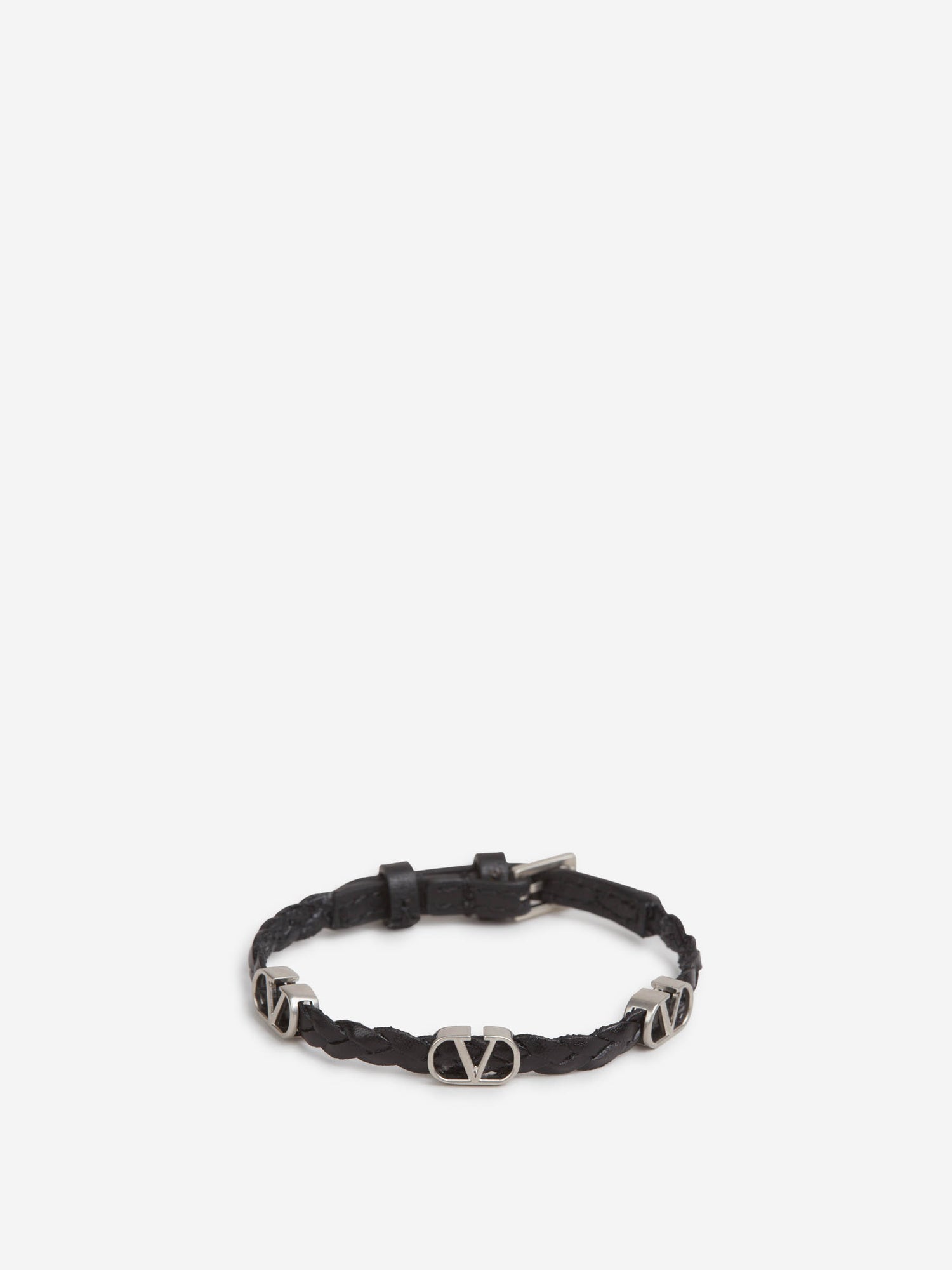 Outlet online Valentino Garavani Hombre Pulsera Trenzada Piel color Negro sku 682-000993 01 - Foto 1