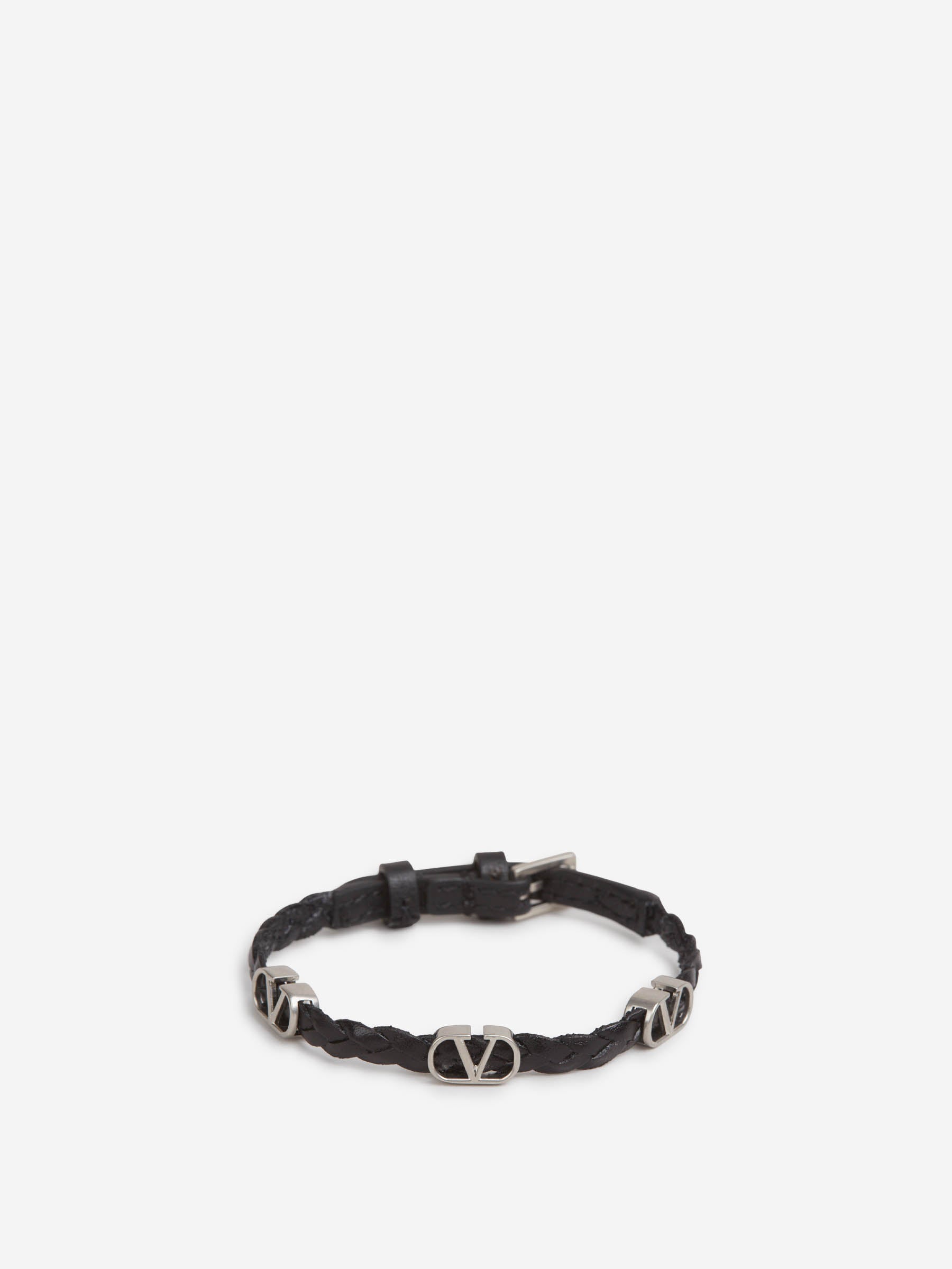 Outlet online Valentino Garavani Hombre Pulsera Trenzada Piel color Negro sku 682-000993 01 - Foto 1