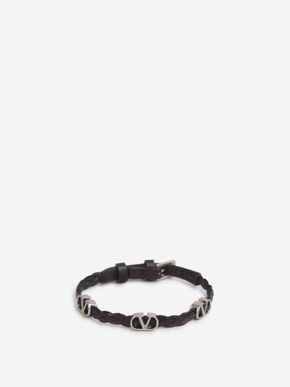 Outlet online Valentino Garavani Hombre Pulsera Trenzada Piel color Negro sku 682-000993 01 - Foto 1