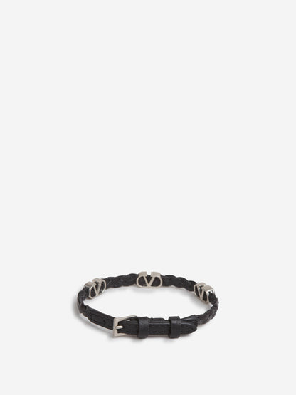 Outlet online Valentino Garavani Hombre Pulsera Trenzada Piel color Negro sku 682-000993 01 - Foto 2
