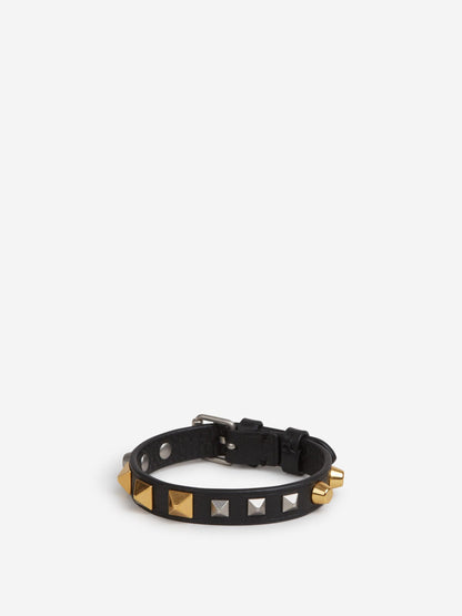 Outlet online Valentino Garavani Hombre Pulsera Piel Tachuelas color Negro sku 682-000994 01 - Foto 1