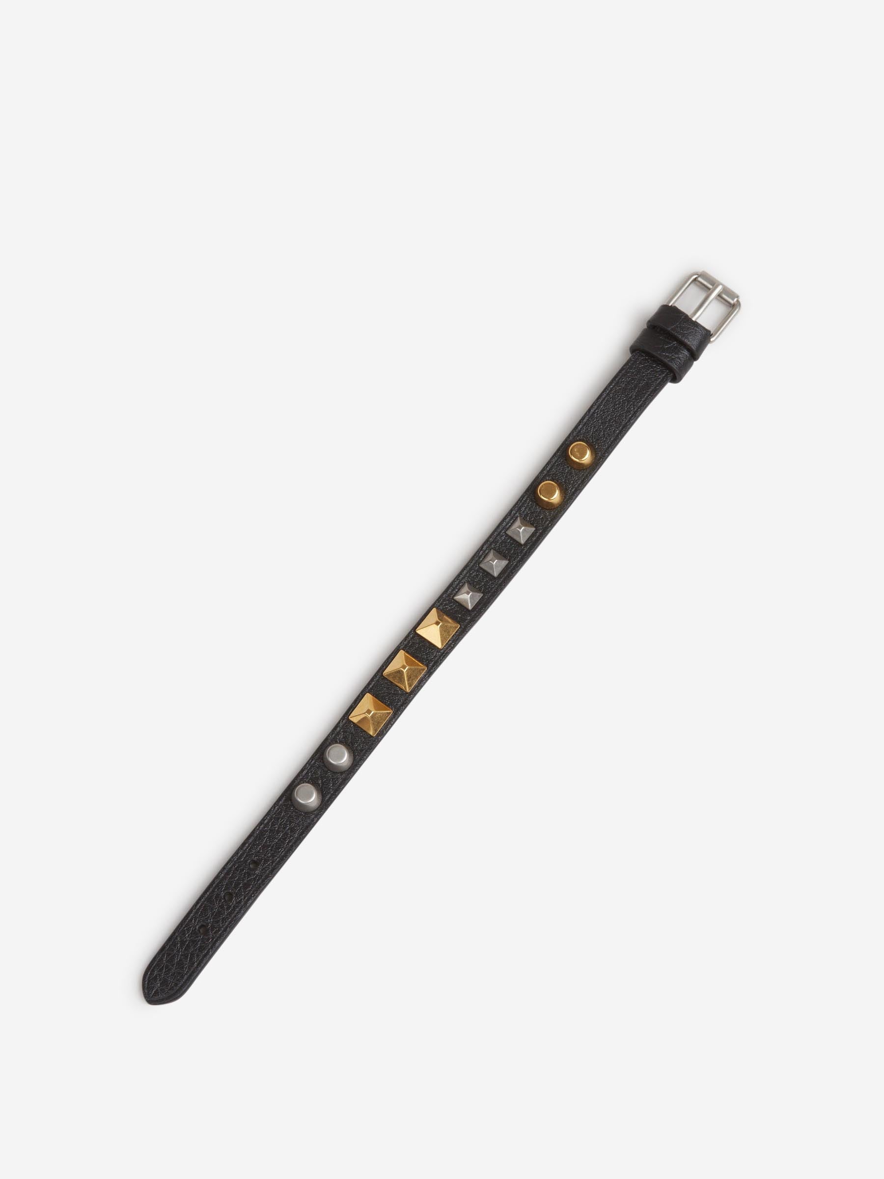 Outlet online Valentino Garavani Hombre Pulsera Piel Tachuelas color Negro sku 682-000994 01 - Foto 3