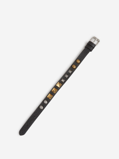 Outlet online Valentino Garavani Hombre Pulsera Piel Tachuelas color Negro sku 682-000994 01 - Foto 3