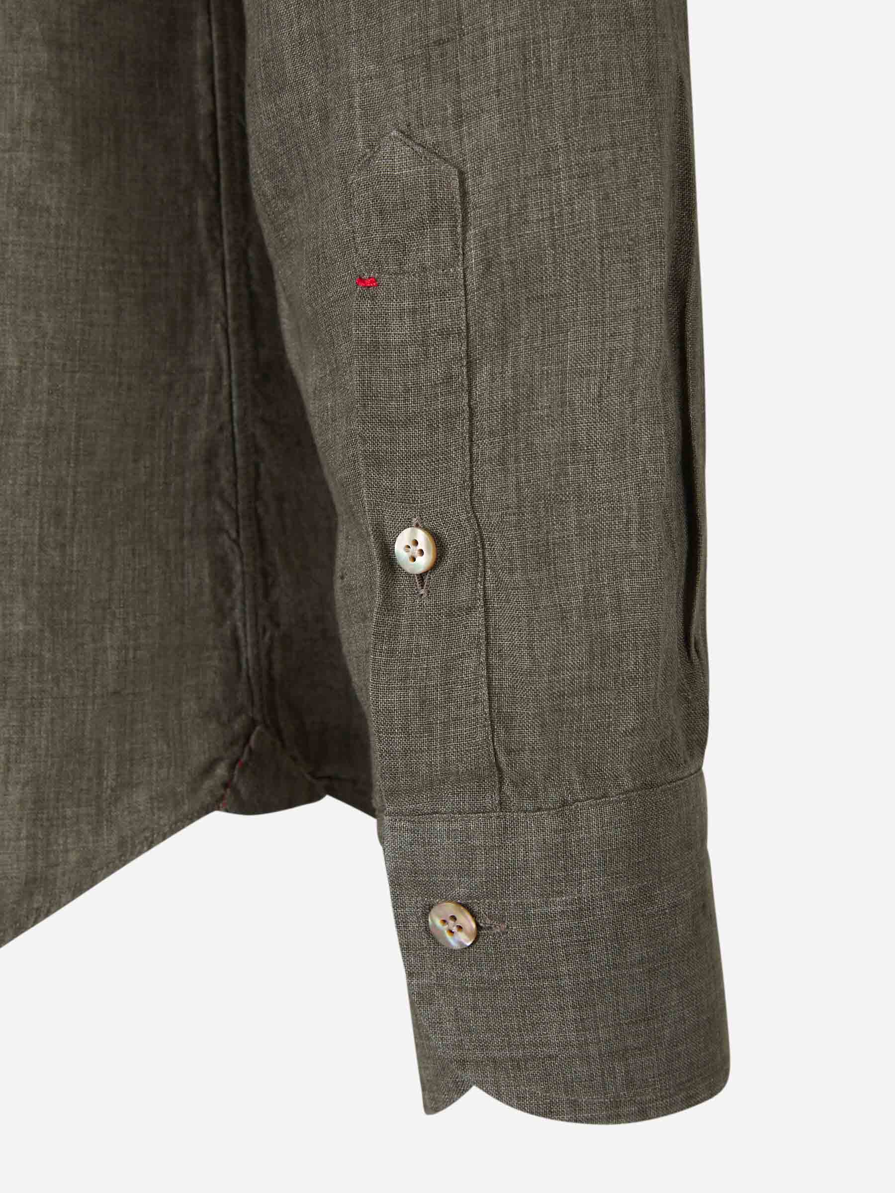 Outlet online Santa Eulalia Hombre Camisa Fluida Lino color Verde Militar sku 531-006248 02 - Foto 4