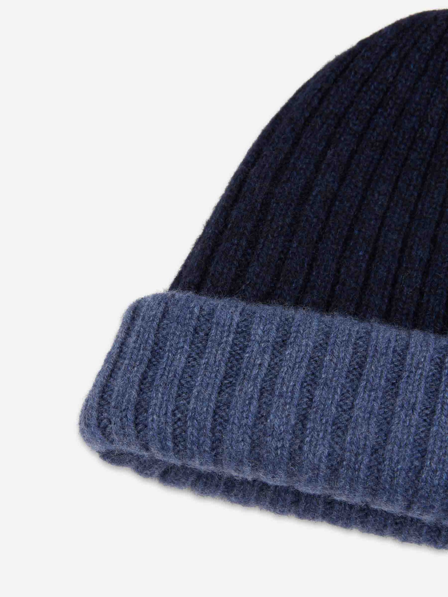 Outlet online Fedeli Hombre Gorro Double Cashmere color Azul Marino sku 689-000029 01 - Foto 3