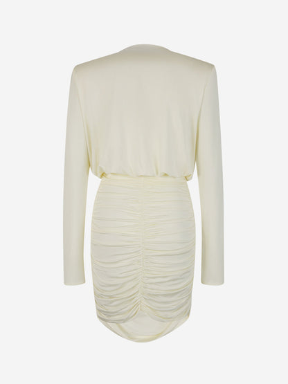 Outlet online Magda Butrym Mujer Vestido Mini Fruncido color Beis sku 731-005863 01 - Foto 3