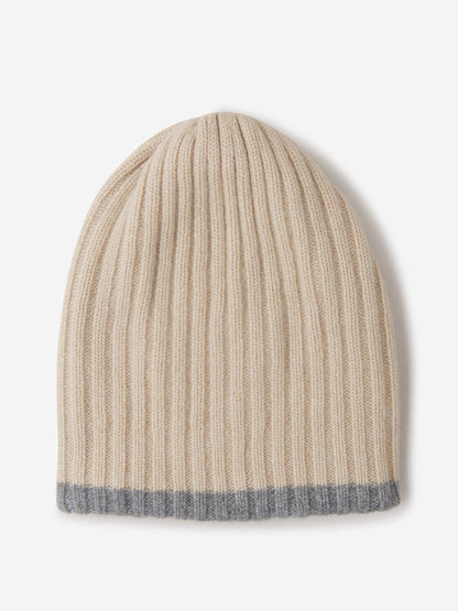 Outlet online Fedeli Hombre Gorro Cashmere Canalé color Gris Piedra sku 695-000750 03 - Foto 4